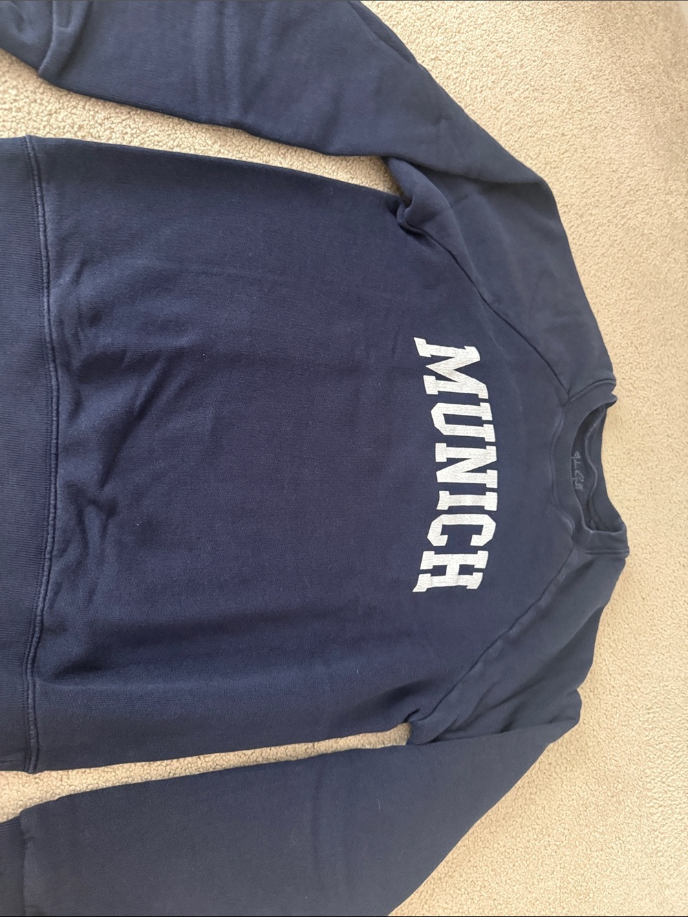 Brandy Melville Munich Graphic Crewneck Sweatshirt - Navy